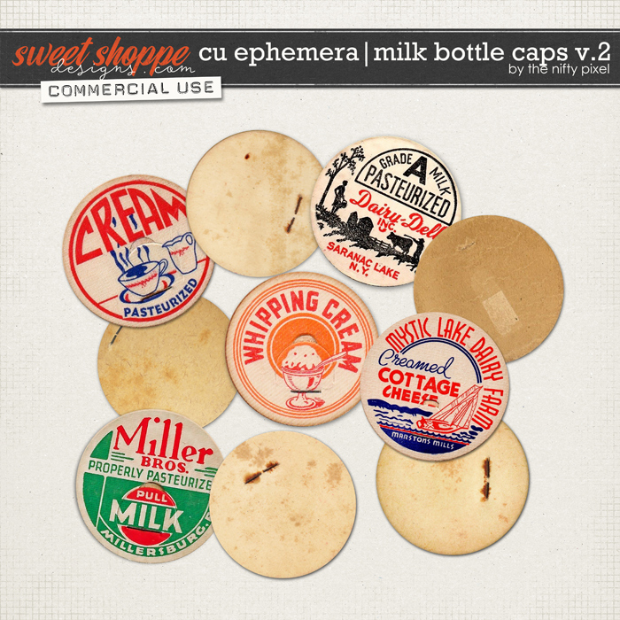 CU EPHEMERA | MILK BOTTLE CAPS V.2 by The Nifty Pixel