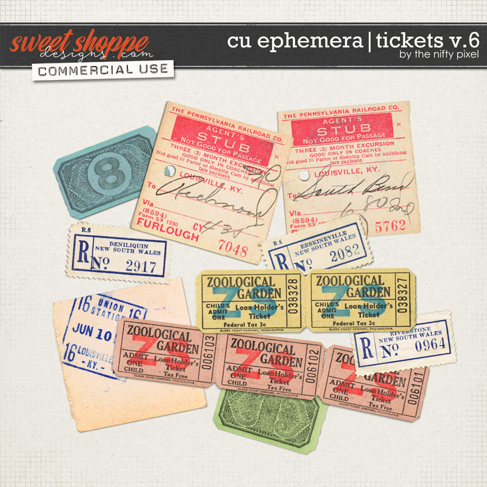 CU EPHEMERA | TICKETS V.6 by The Nifty Pixel