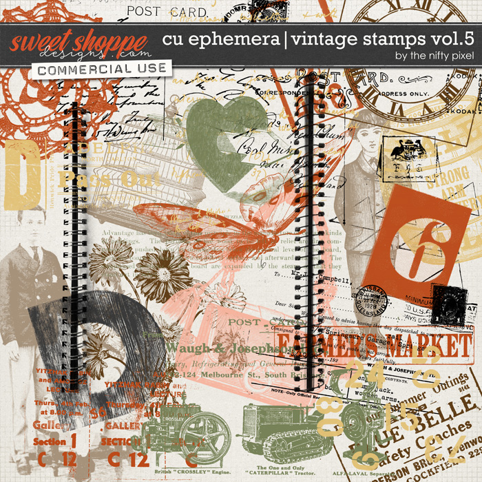 CU EPHEMERA | VINTAGE STAMPS V.5 by The Nifty Pixel