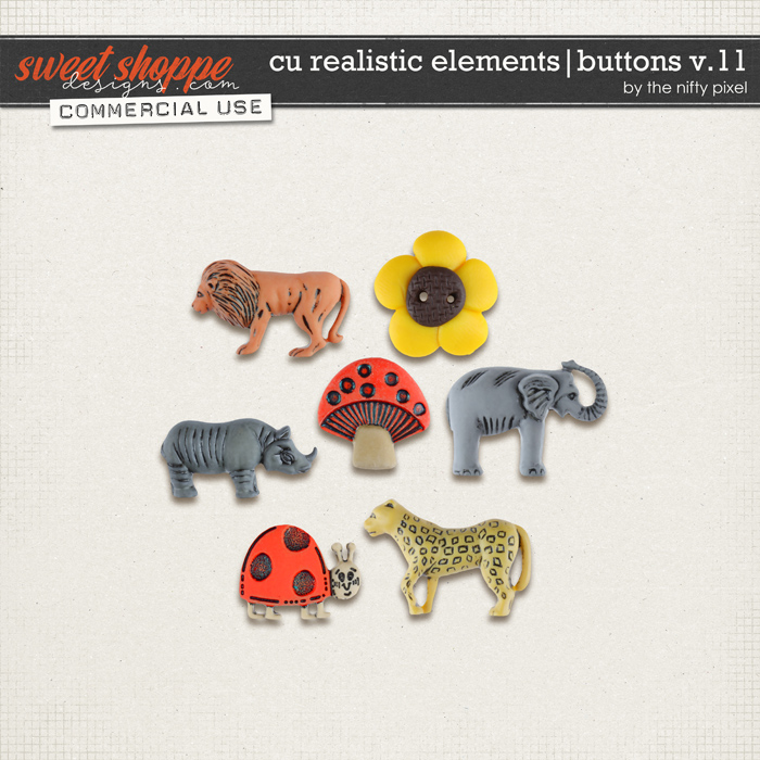 CU REALISTIC ELEMENTS | BUTTONS V.11 by The Nifty Pixel