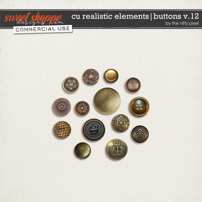 CU REALISTIC ELEMENTS | BUTTONS V.12 by The Nifty Pixel