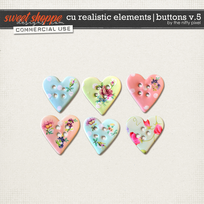 CU REALISTIC ELEMENTS | BUTTONS V.5 by The Nifty Pixel