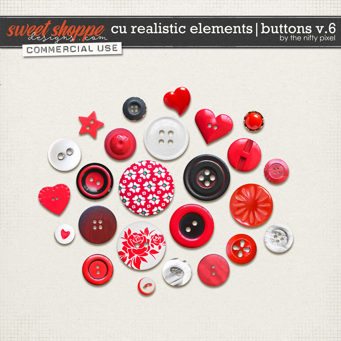 CU REALISTIC ELEMENTS | BUTTONS V.6 by The Nifty Pixel