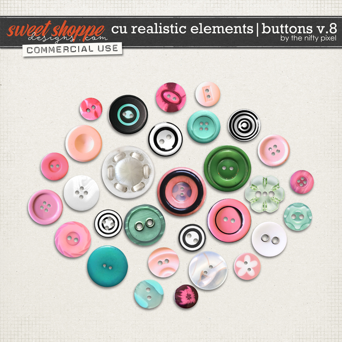 CU REALISTIC ELEMENTS | BUTTONS V.8 by The Nifty Pixel