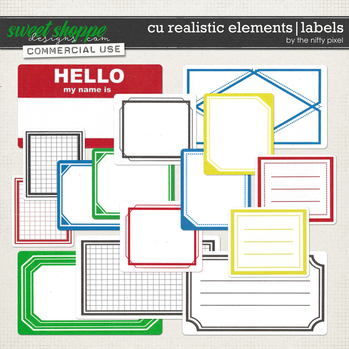 CU REALISTIC ELEMENTS | LABELS by The Nifty Pixel