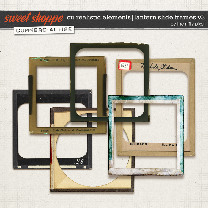 CU REALISTIC ELEMENTS | LANTERN SLIDE FRAMES V.3 by The Nifty Pixel