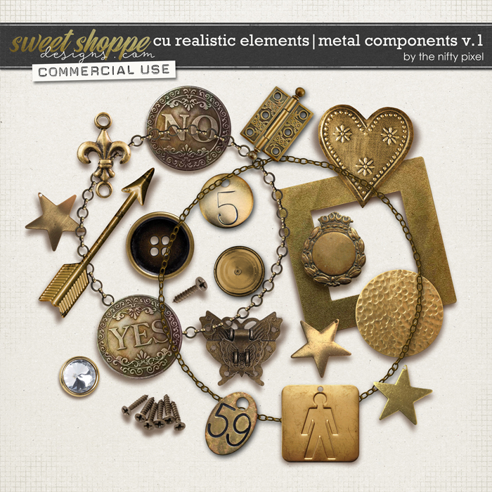 CU REALISTIC ELEMENTS | METAL COMPONENTS V.1 by The Nifty Pixel