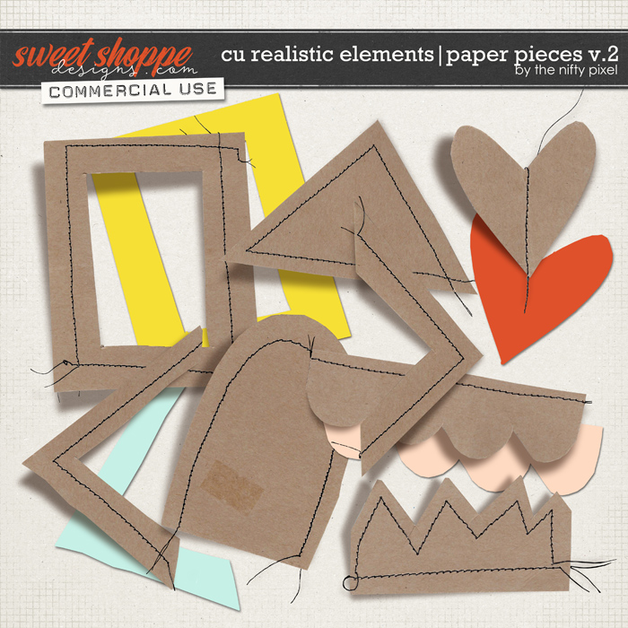 CU REALISTIC ELEMENTS | PAPER PIECES V.2 by The Nifty Pixel