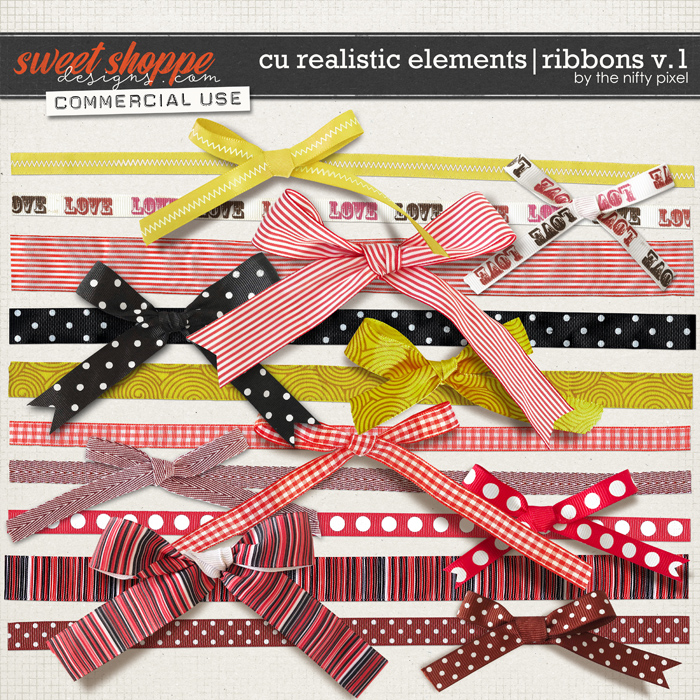 CU REALISTIC ELEMENTS | RIBBONS V.1 by The Nifty Pixel