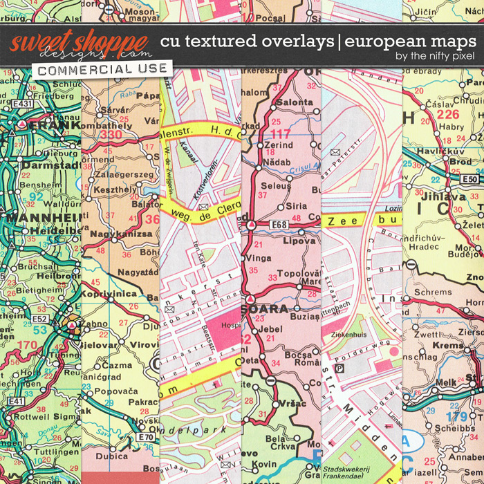 CU TEXTURED OVERLAYS | EUROPEAN MAPS by The Nifty Pixel