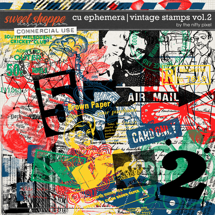 CU EPHEMERA | VINTAGE STAMPS V.2 by The Nifty Pixel