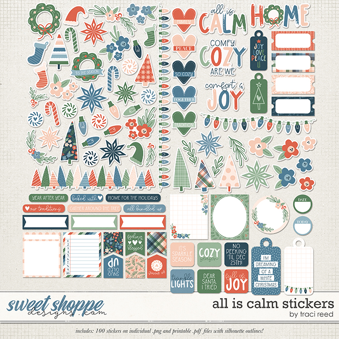 All Is Calm Stickers by Traci Reed