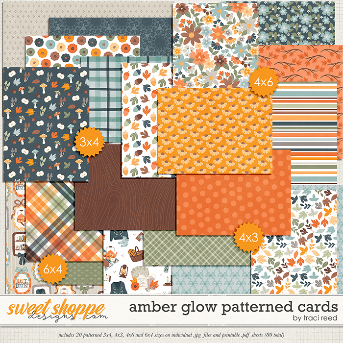 Amber Glow Patterned Cards by Traci Reed