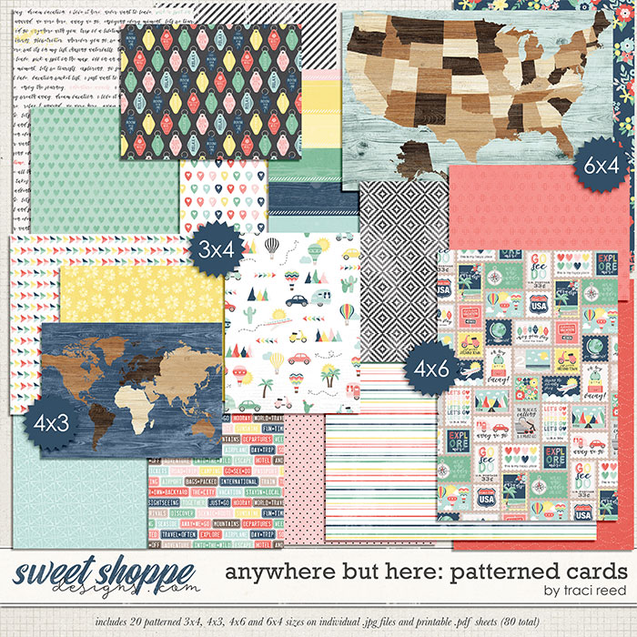 Anywhere But Here Patterned Cards by Traci Reed