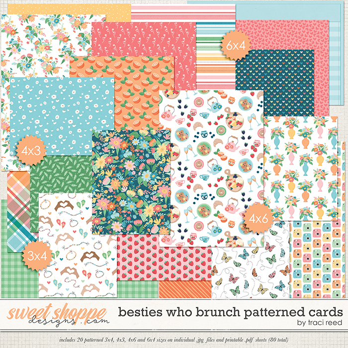 Besties Who Brunch Patterned Cards by Traci Reed