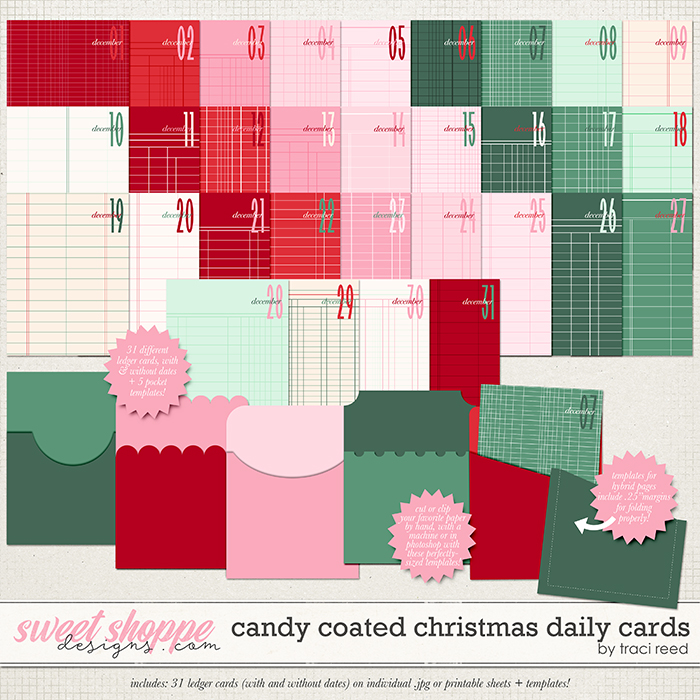 Candy Coated Christmas Daily Ledger Cards by Traci Reed