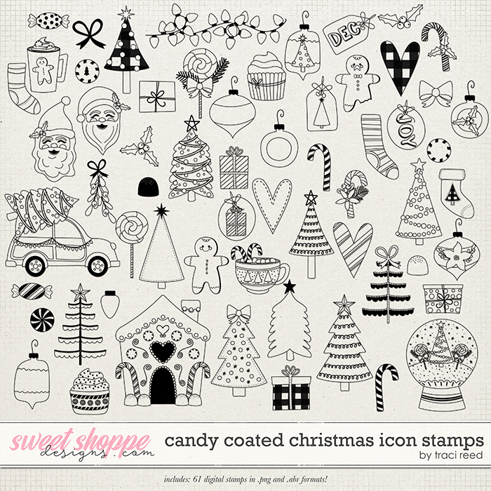 Candy Coated Christmas Icon Stamps by Traci Reed