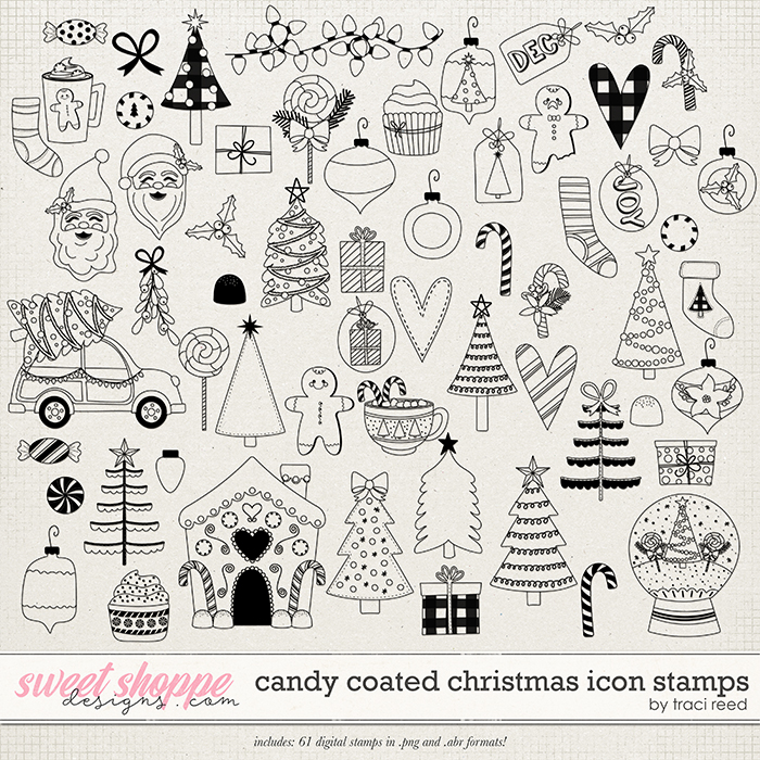 Candy Coated Christmas Icon Stamps by Traci Reed Candy Coated Christmas Icon Stamps by Traci Reed