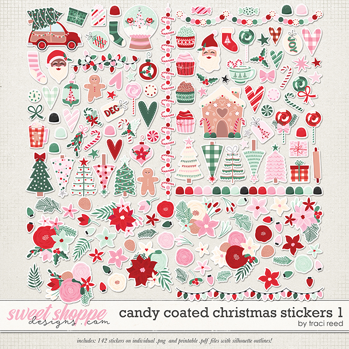 Candy Coated Christmas Stickers #1 by Traci Reed Candy Coated Christmas Stickers #1 by Traci Reed