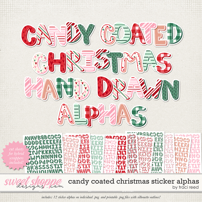 Candy Coated Christmas Sticker Alphas by Traci Reed
