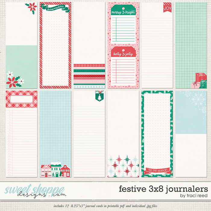 Festive 3x8 Journalers by Traci Reed Festive 3x8 Journalers by Traci Reed
