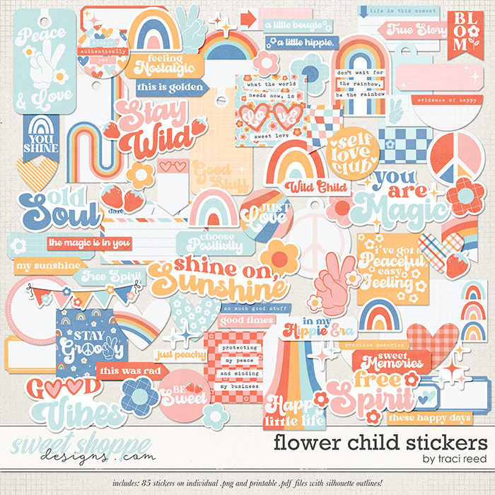 Flower Child Stickers by Traci Reed