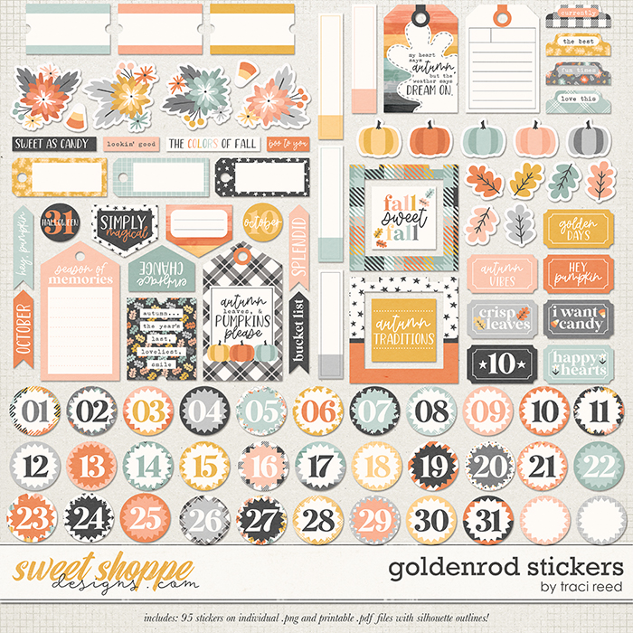 Goldenrod Stickers by Traci Reed
