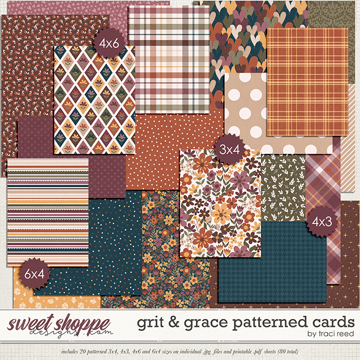 Grit & Grace Patterned Cards by Traci Reed