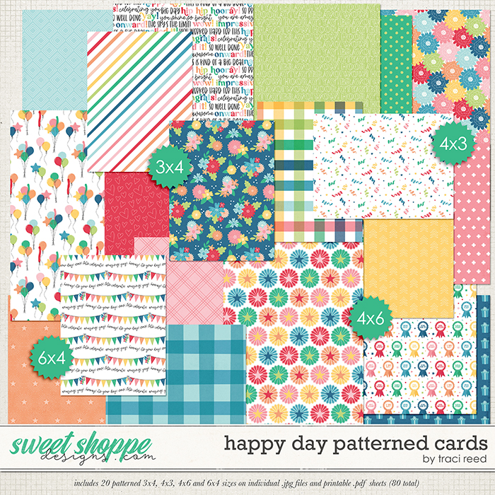Happy Day Patterned Cards by Traci Reed Happy Day Patterned Cards by Traci Reed