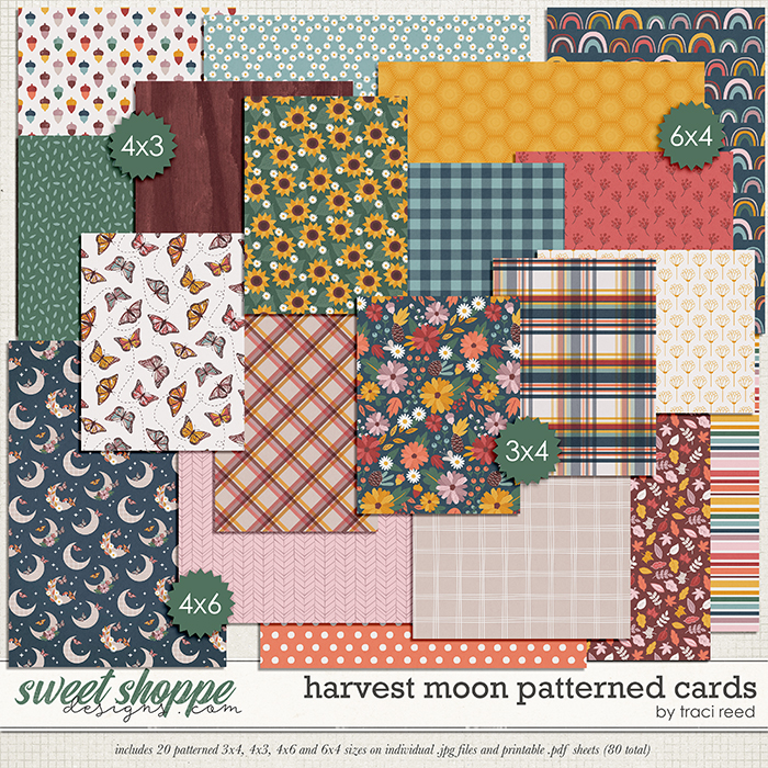 Harvest Moon Patterned Cards by Traci Reed