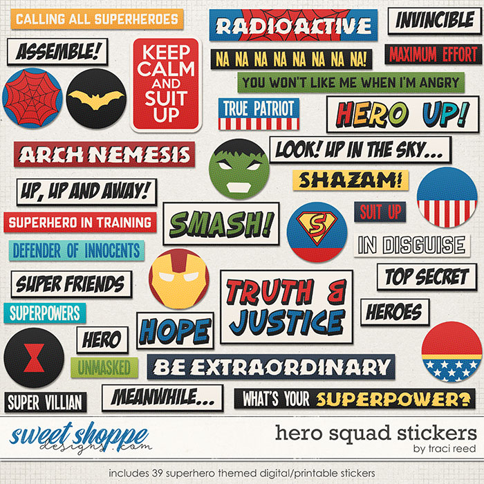 Hero Squad Stickers by Traci Reed