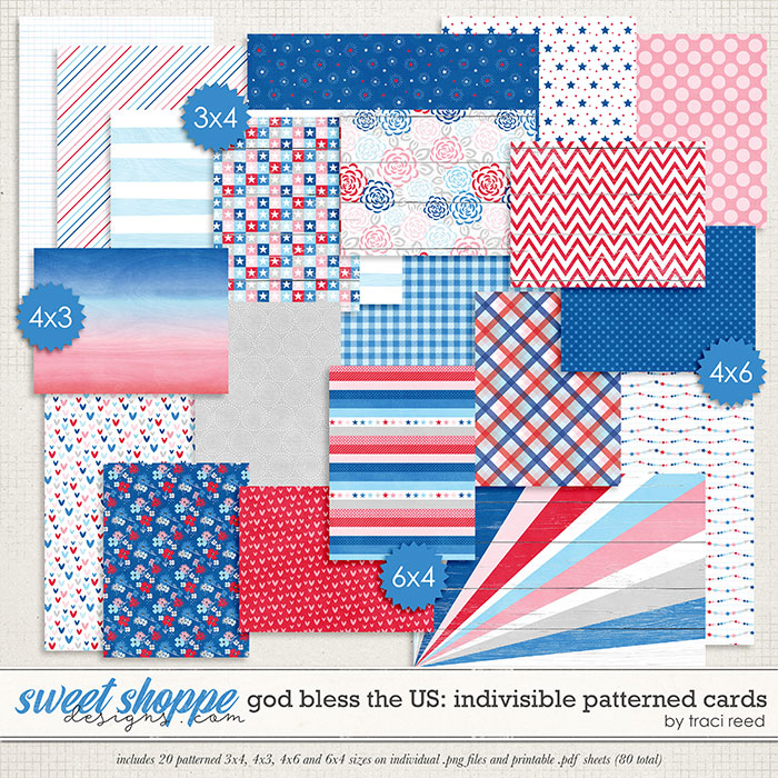 God Bless The US: Indivisible Patterned Cards by Traci Reed God Bless The US: Indivisible Patterned Cards by Traci Reed