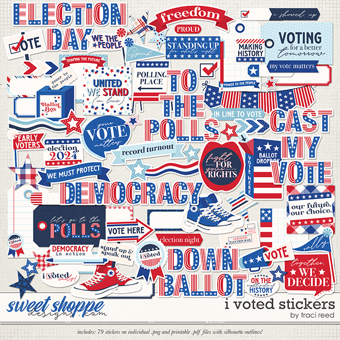 I Voted Stickers by Traci Reed