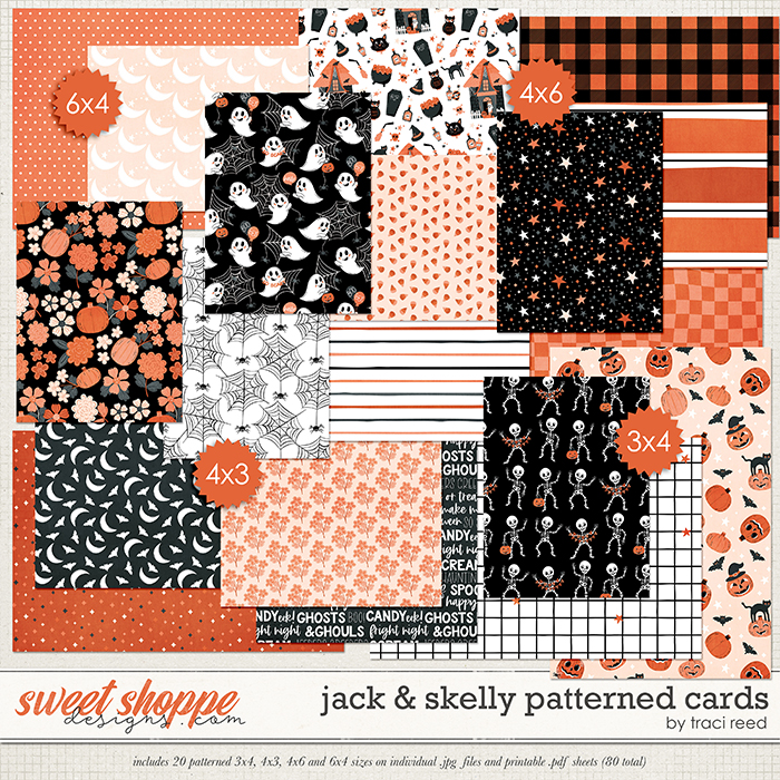 Jack & Skelly Patterned Cards by Traci Reed