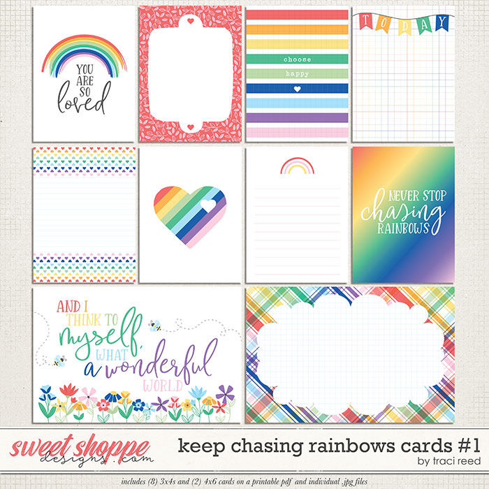 Keep Chasing Rainbows Journal Cards #1 by Traci Reed