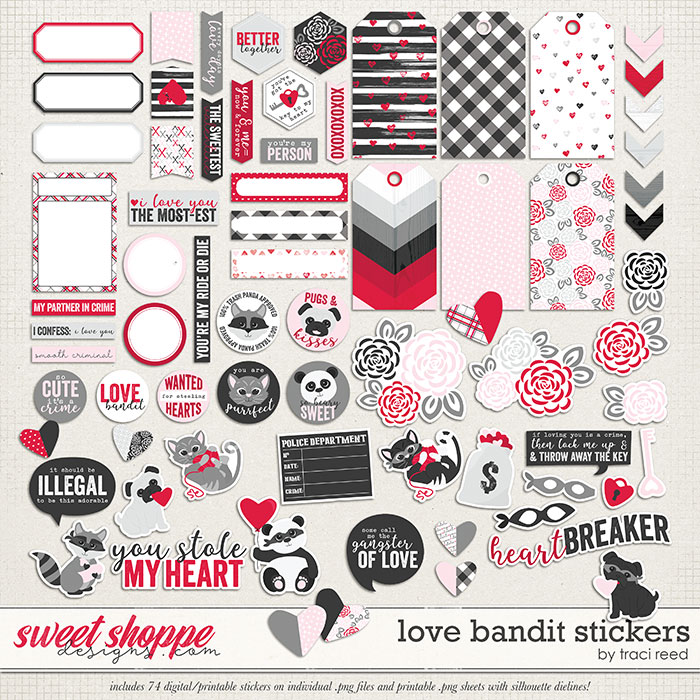 Love Bandit Stickers by Traci Reed Love Bandit Stickers by Traci Reed