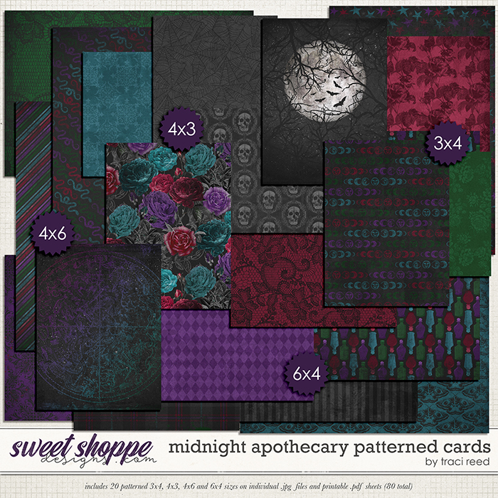 Midnight Apothecary Patterned Cards by Traci Reed