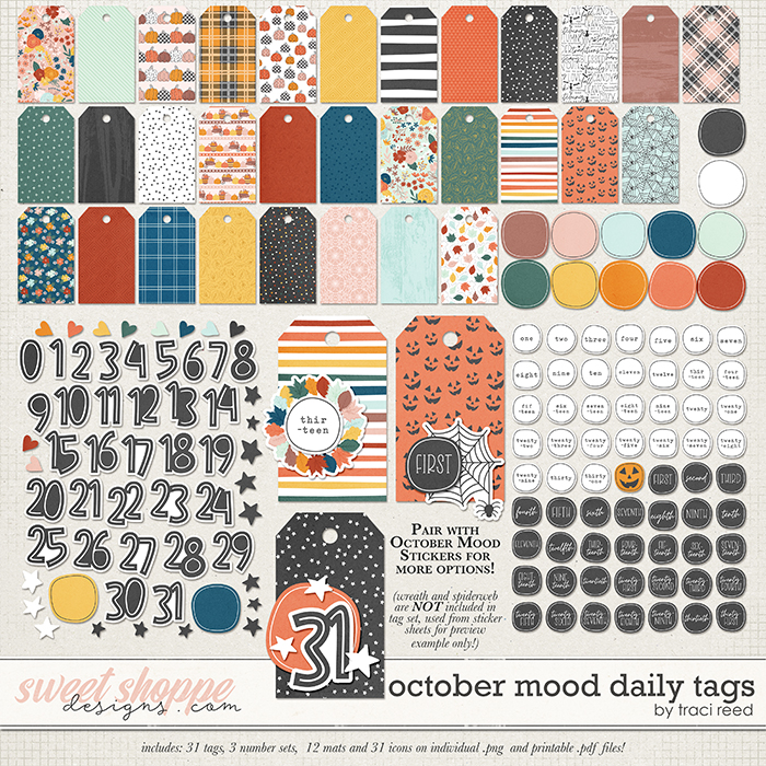 October Mood Daily Tags by Traci Reed