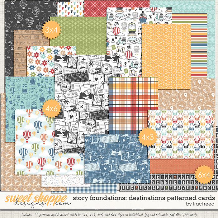 Story Foundations: Destinations Patterned Cards by Traci Reed