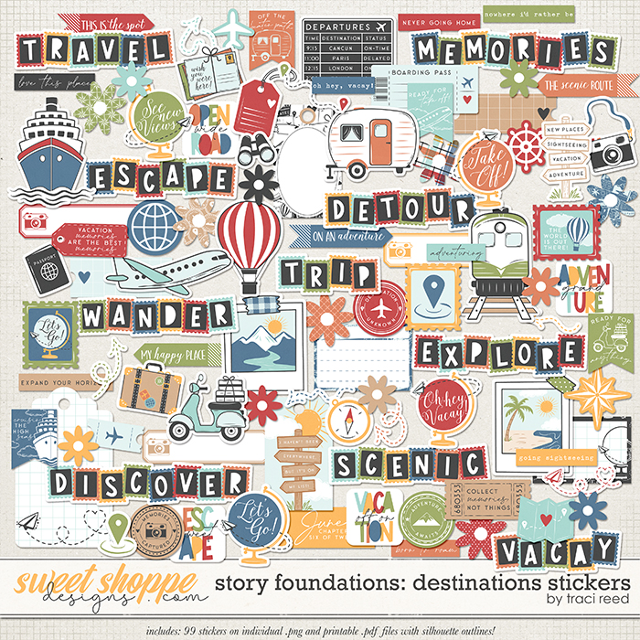 Story Foundations: Destinations Stickers by Traci Reed