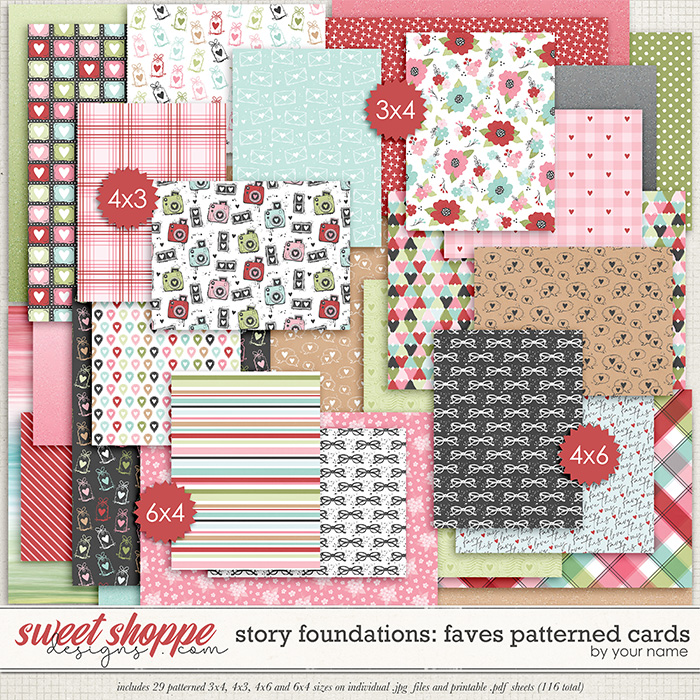 Story Foundations: Faves Patterned Cards by Traci Reed