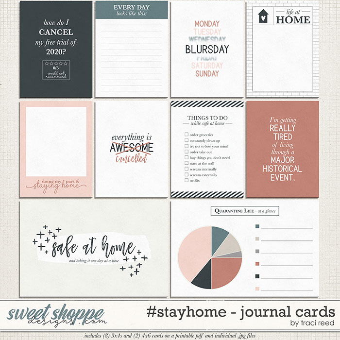 #stayhome Journal Cards by Traci Reed