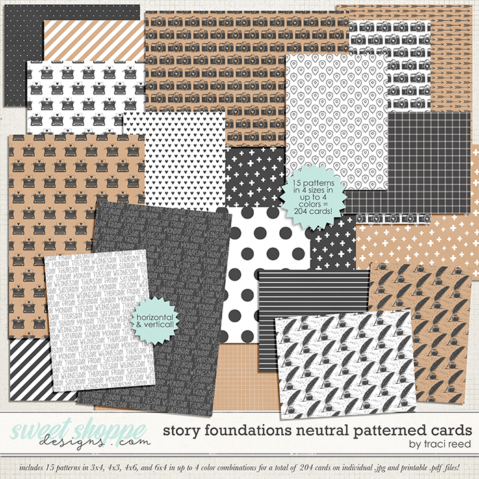 Story Foundations Neutral Patterned Cards by Traci Reed