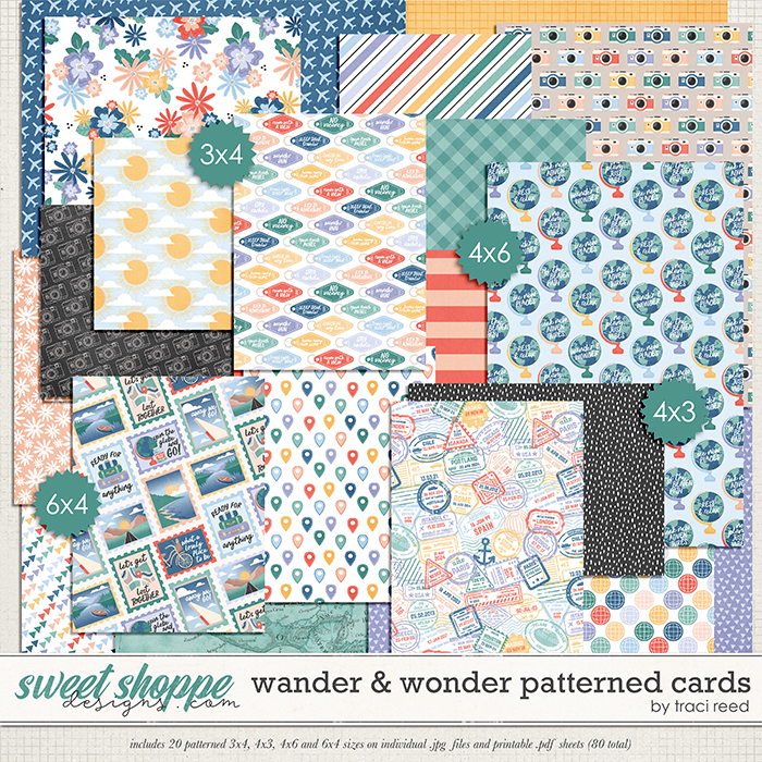 Wander & Wonder Patterned Cards by Traci Reed