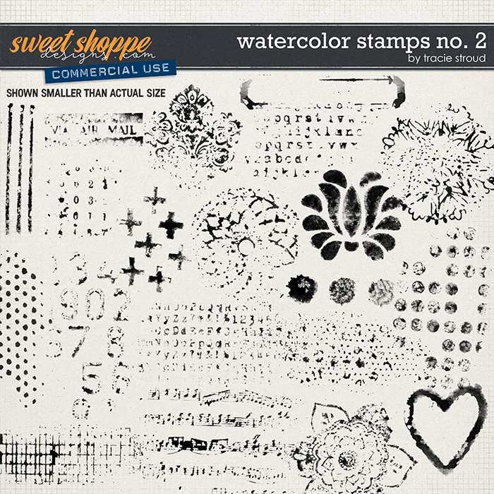 CU Watercolor Stamps no. 2 by Tracie Stroud