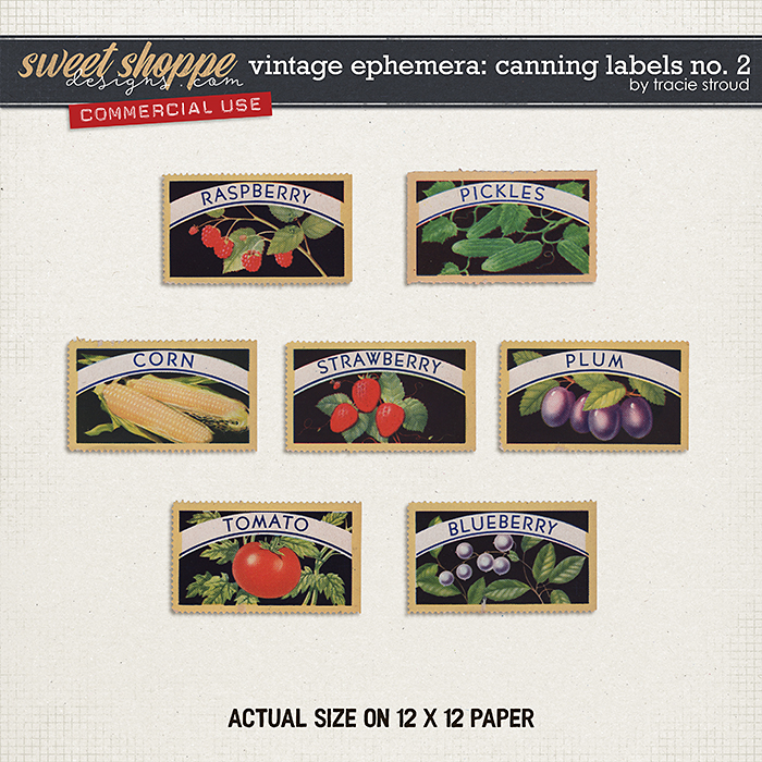 CU Vintage Ephemera: Canning Labels no. 2 by Tracie Stroud CU Vintage Ephemera: Canning Labels no. 2 by Tracie Stroud