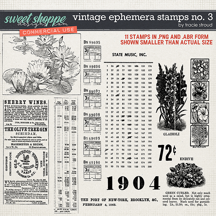 CU Vintage Ephemera Stamps no. 3 by Tracie Stroud CU Vintage Ephemera Stamps no. 3 by Tracie Stroud