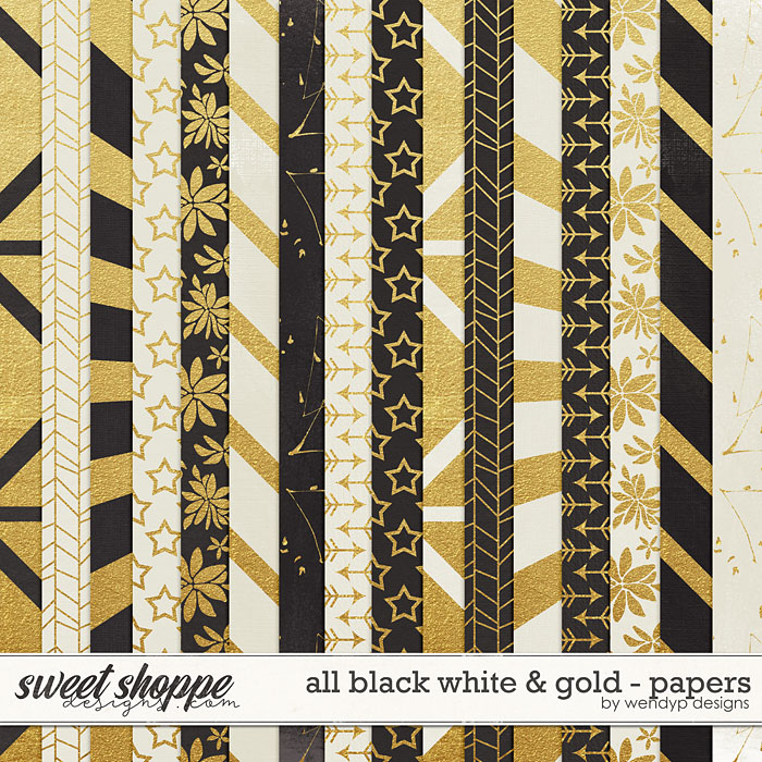 All black, white and gold Papers by WendyP Designs
