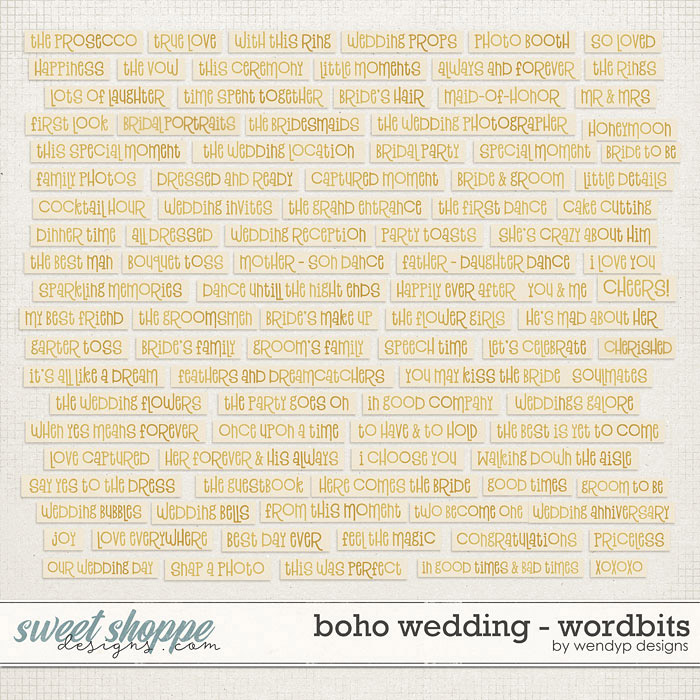 Boho Wedding  - wordbits by WendyP Designs