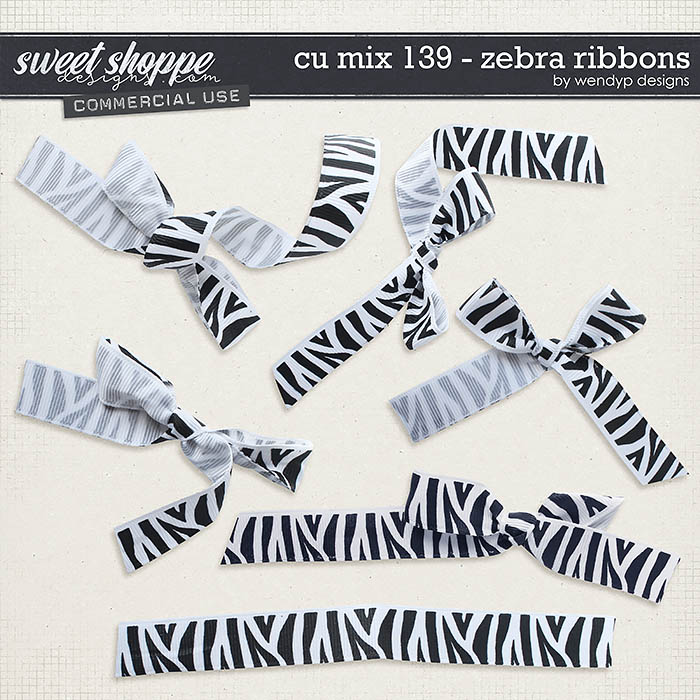 CU Mix 136 - Zebra ribbons by WendyP Designs